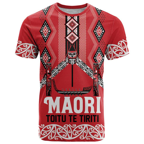 Toitu Te Tiriti Waitangi T Shirt Red Wharenui House - Aussie Hoodie