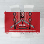 Toitu Te Tiriti Waitangi Tablecloth Red Wharenui House - Aussie Hoodie
