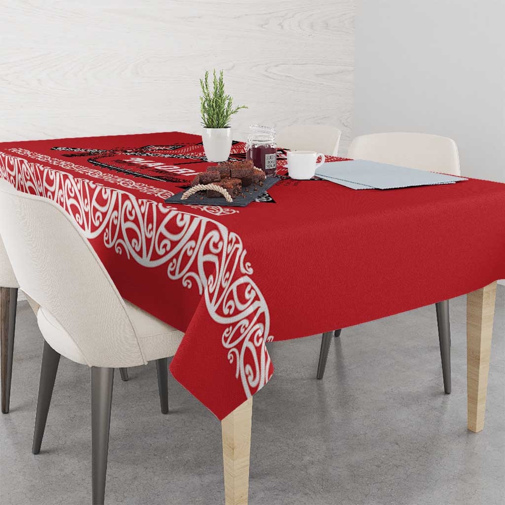 Toitu Te Tiriti Waitangi Tablecloth Red Wharenui House - Aussie Hoodie