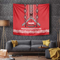 Toitu Te Tiriti Waitangi Tapestry Red Wharenui House - Aussie Hoodie