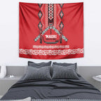 Toitu Te Tiriti Waitangi Tapestry Red Wharenui House - Aussie Hoodie
