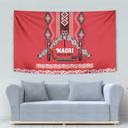 Toitu Te Tiriti Waitangi Tapestry Red Wharenui House - Aussie Hoodie