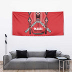 Toitu Te Tiriti Waitangi Tapestry Red Wharenui House - Aussie Hoodie