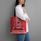 Toitu Te Tiriti Waitangi Tote Bag Red Wharenui House - Aussie Hoodie