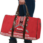 Toitu Te Tiriti Waitangi Travel Bag Red Wharenui House - Aussie Hoodie