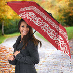 Toitu Te Tiriti Waitangi Umbrella Red Wharenui House - Aussie Hoodie