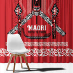 Toitu Te Tiriti Waitangi Window Curtain Red Wharenui House - Aussie Hoodie