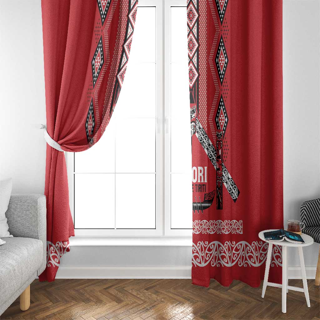 Toitu Te Tiriti Waitangi Window Curtain Red Wharenui House - Aussie Hoodie