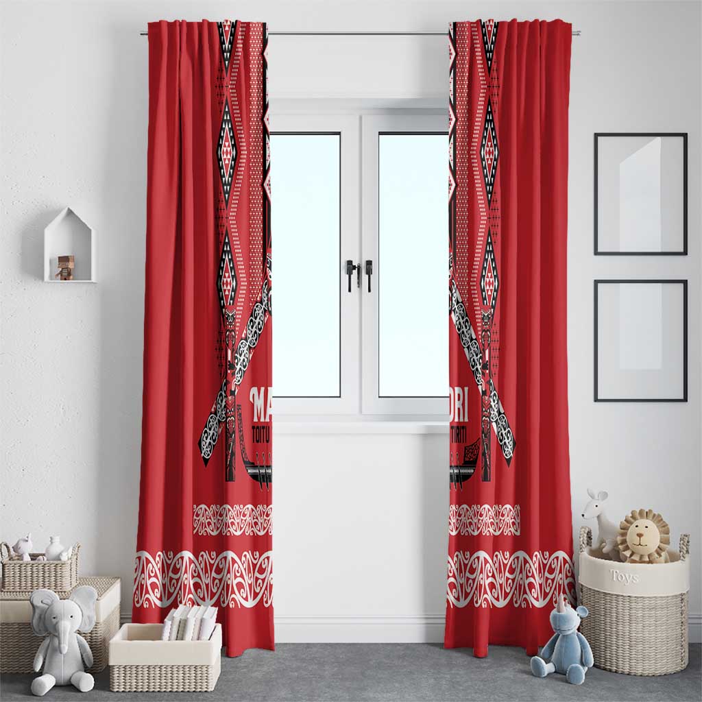 Toitu Te Tiriti Waitangi Window Curtain Red Wharenui House - Aussie Hoodie