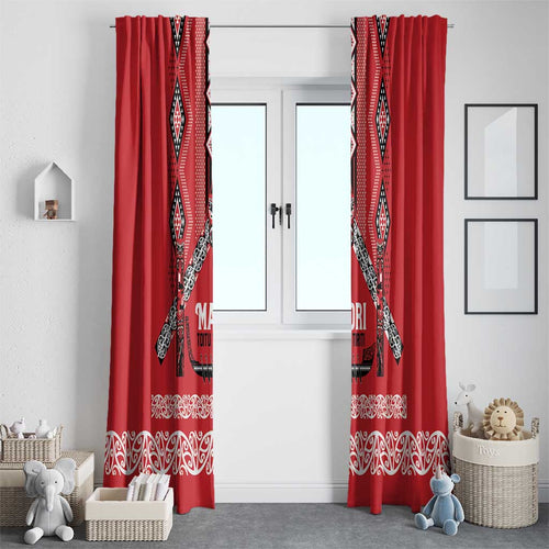 Toitu Te Tiriti Waitangi Window Curtain Red Wharenui House - Aussie Hoodie