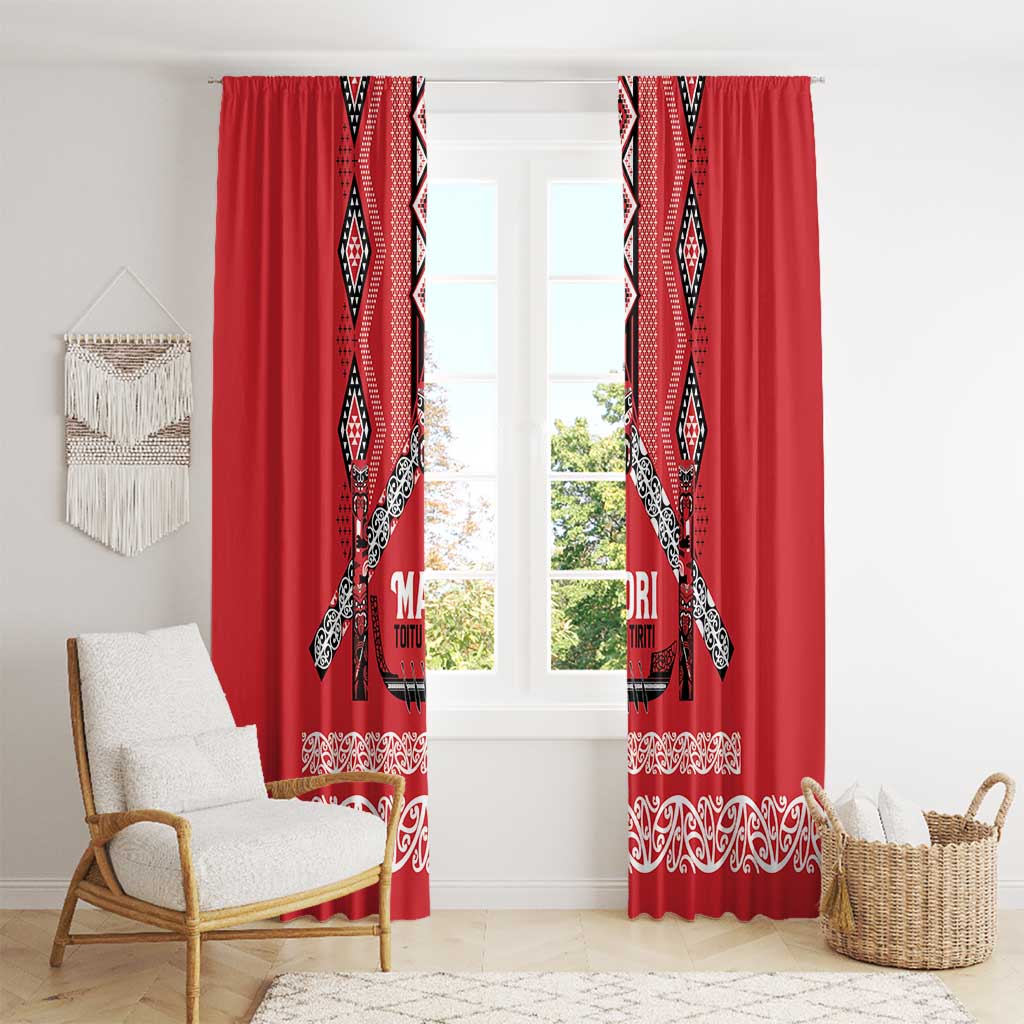Toitu Te Tiriti Waitangi Window Curtain Red Wharenui House - Aussie Hoodie
