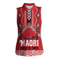 Toitu Te Tiriti Waitangi Women Sleeveless Polo Shirt Red Wharenui House - Aussie Hoodie
