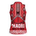 Toitu Te Tiriti Waitangi Women Sleeveless Polo Shirt Red Wharenui House - Aussie Hoodie