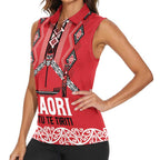 Toitu Te Tiriti Waitangi Women Sleeveless Polo Shirt Red Wharenui House - Aussie Hoodie