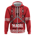 Toitu Te Tiriti Waitangi Zip Hoodie Red Wharenui House - Aussie Hoodie