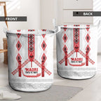 Toitu Te Tiriti Waitangi Laundry Basket White Wharenui House - Aussie Hoodie