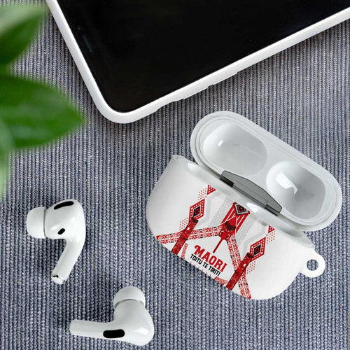 Toitu Te Tiriti Waitangi AirPods Case White Wharenui House - Aussie Hoodie