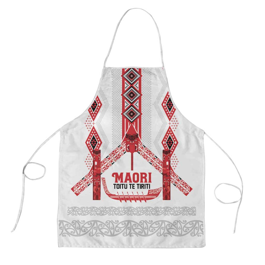 Toitu Te Tiriti Waitangi Apron White Wharenui House - Aussie Hoodie
