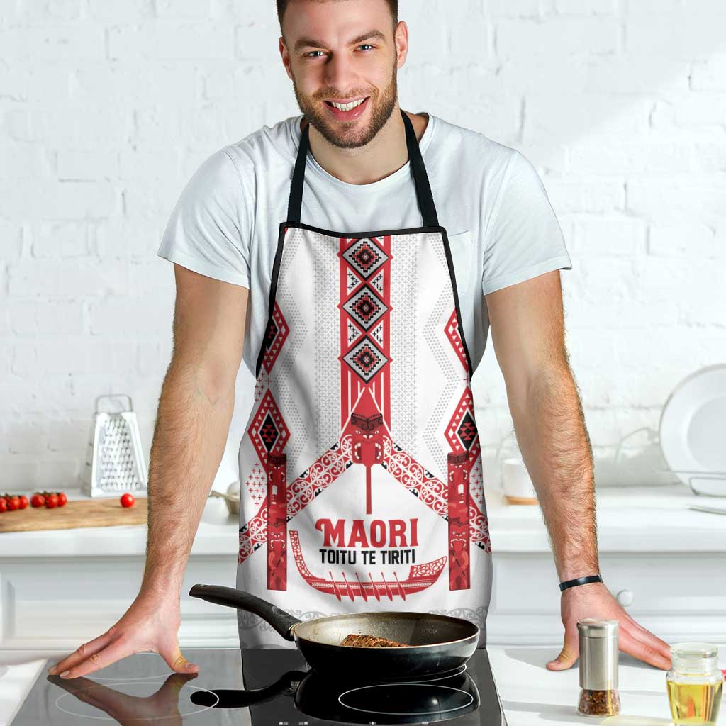 Toitu Te Tiriti Waitangi Apron White Wharenui House - Aussie Hoodie
