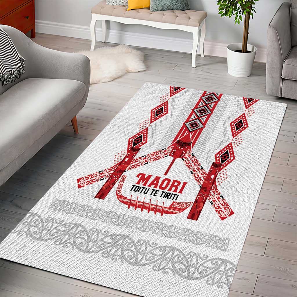 Toitu Te Tiriti Waitangi Area Rug White Wharenui House - Aussie Hoodie