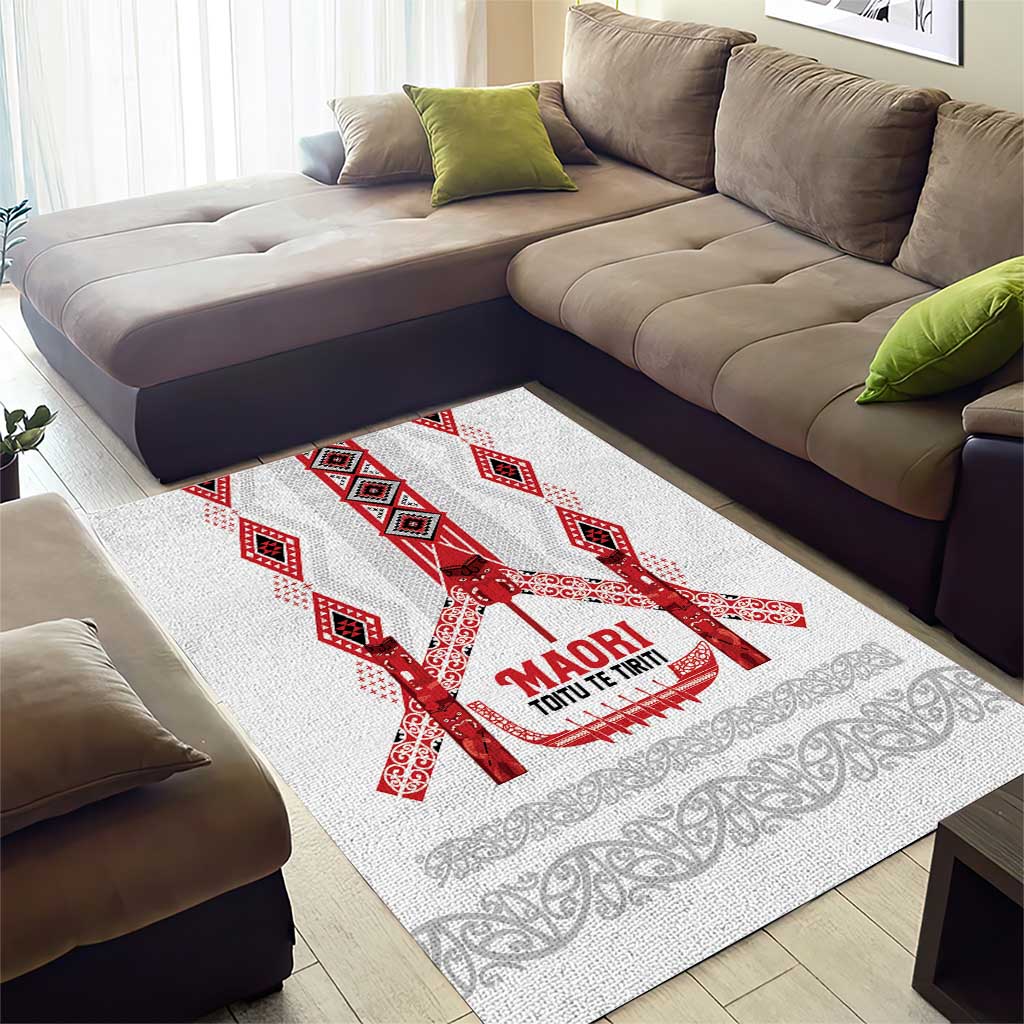 Toitu Te Tiriti Waitangi Area Rug White Wharenui House - Aussie Hoodie