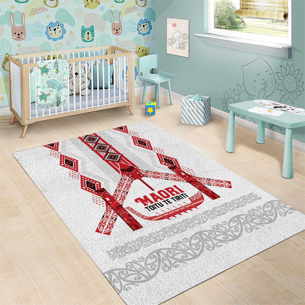 Toitu Te Tiriti Waitangi Area Rug White Wharenui House - Aussie Hoodie