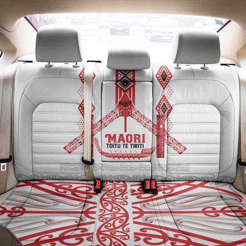 Toitu Te Tiriti Waitangi Back Car Seat Cover White Wharenui House - Aussie Hoodie