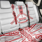 Toitu Te Tiriti Waitangi Back Car Seat Cover White Wharenui House - Aussie Hoodie