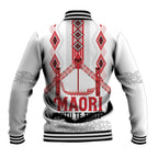 Toitu Te Tiriti Waitangi Baseball Jacket White Wharenui House - Aussie Hoodie