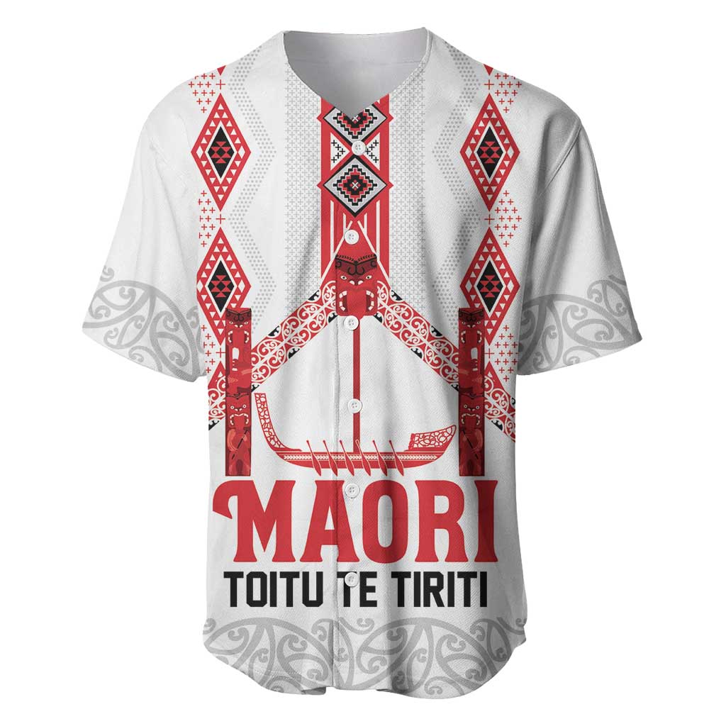 Toitu Te Tiriti Waitangi Baseball Jersey White Wharenui House - Aussie Hoodie