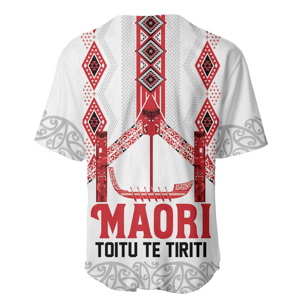 Toitu Te Tiriti Waitangi Baseball Jersey White Wharenui House - Aussie Hoodie