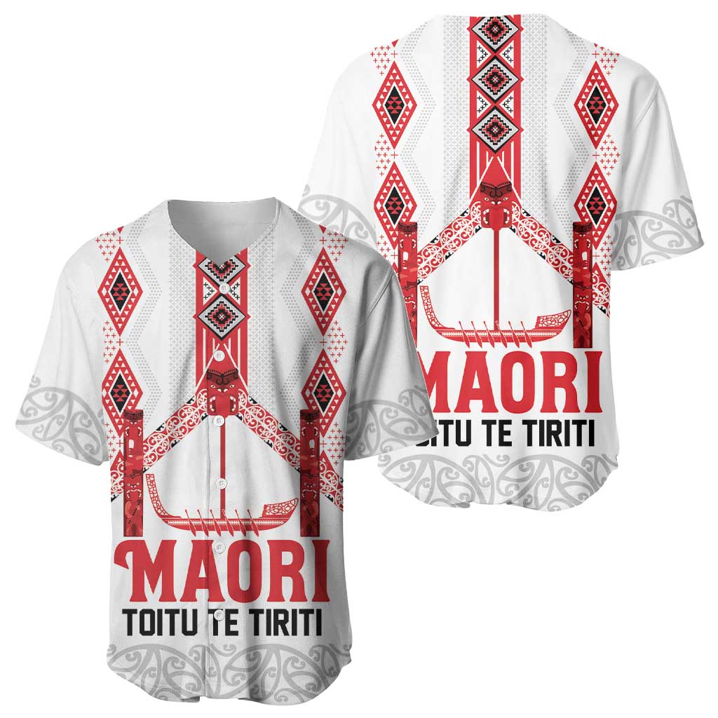 Toitu Te Tiriti Waitangi Baseball Jersey White Wharenui House - Aussie Hoodie