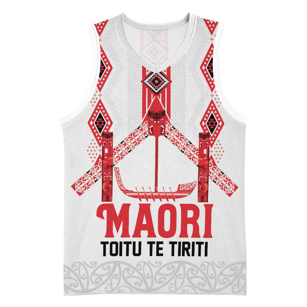 Toitu Te Tiriti Waitangi Basketball Jersey White Wharenui House - Aussie Hoodie