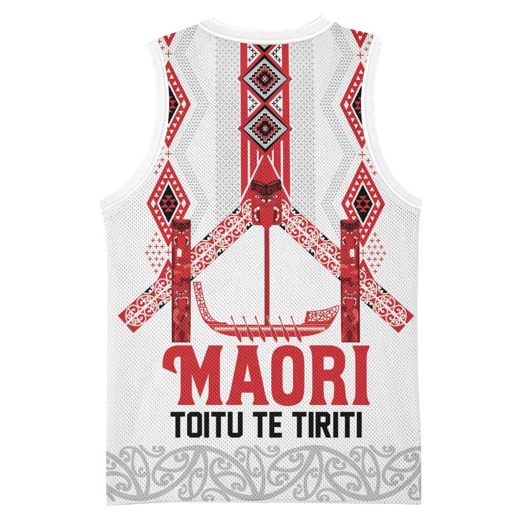 Toitu Te Tiriti Waitangi Basketball Jersey White Wharenui House - Aussie Hoodie