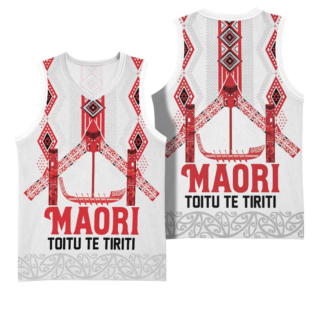 Toitu Te Tiriti Waitangi Basketball Jersey White Wharenui House - Aussie Hoodie