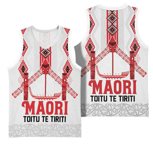 Toitu Te Tiriti Waitangi Basketball Jersey White Wharenui House - Aussie Hoodie