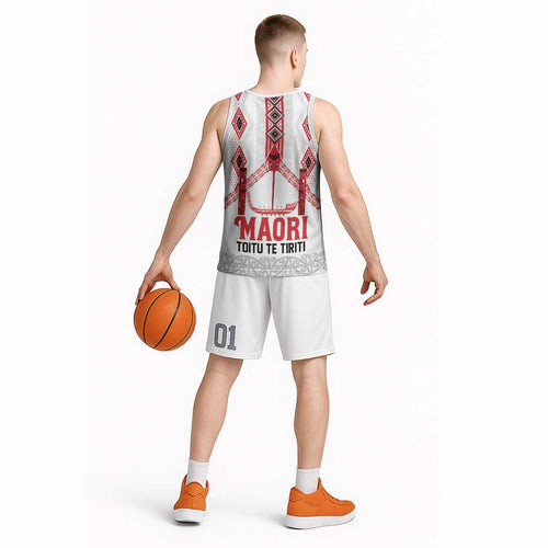 Toitu Te Tiriti Waitangi Basketball Jersey White Wharenui House - Aussie Hoodie