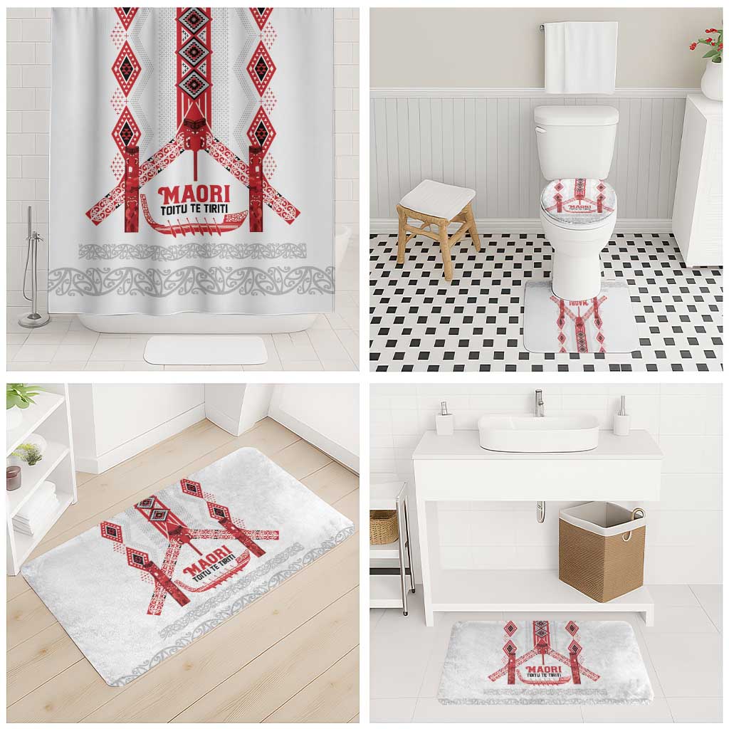 Toitu Te Tiriti Waitangi Bathroom Set White Wharenui House - Aussie Hoodie