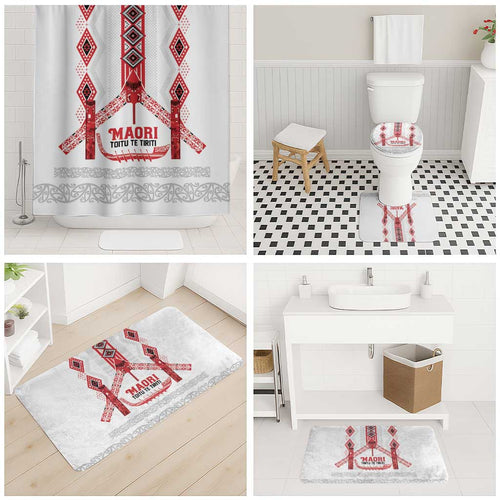 Toitu Te Tiriti Waitangi Bathroom Set White Wharenui House - Aussie Hoodie