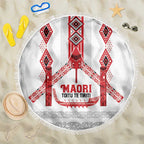 Toitu Te Tiriti Waitangi Beach Blanket White Wharenui House - Aussie Hoodie