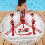 Toitu Te Tiriti Waitangi Beach Blanket White Wharenui House - Aussie Hoodie