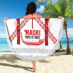 Toitu Te Tiriti Waitangi Beach Blanket White Wharenui House - Aussie Hoodie