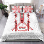 Toitu Te Tiriti Waitangi Bedding Set White Wharenui House - Aussie Hoodie