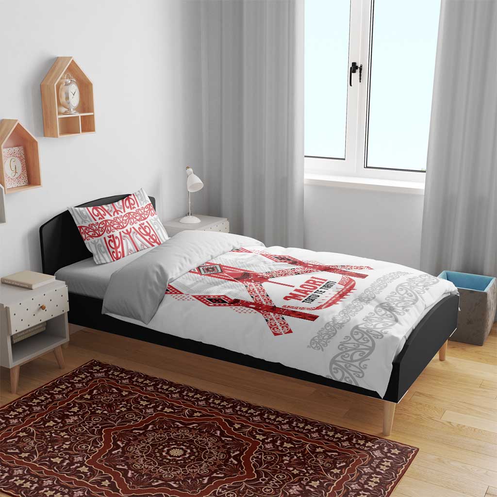 Toitu Te Tiriti Waitangi Bedding Set White Wharenui House - Aussie Hoodie