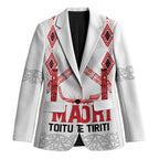 Toitu Te Tiriti Waitangi Blazer White Wharenui House - Aussie Hoodie