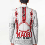 Toitu Te Tiriti Waitangi Blazer White Wharenui House - Aussie Hoodie