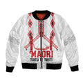Toitu Te Tiriti Waitangi Bomber Jacket White Wharenui House - Aussie Hoodie