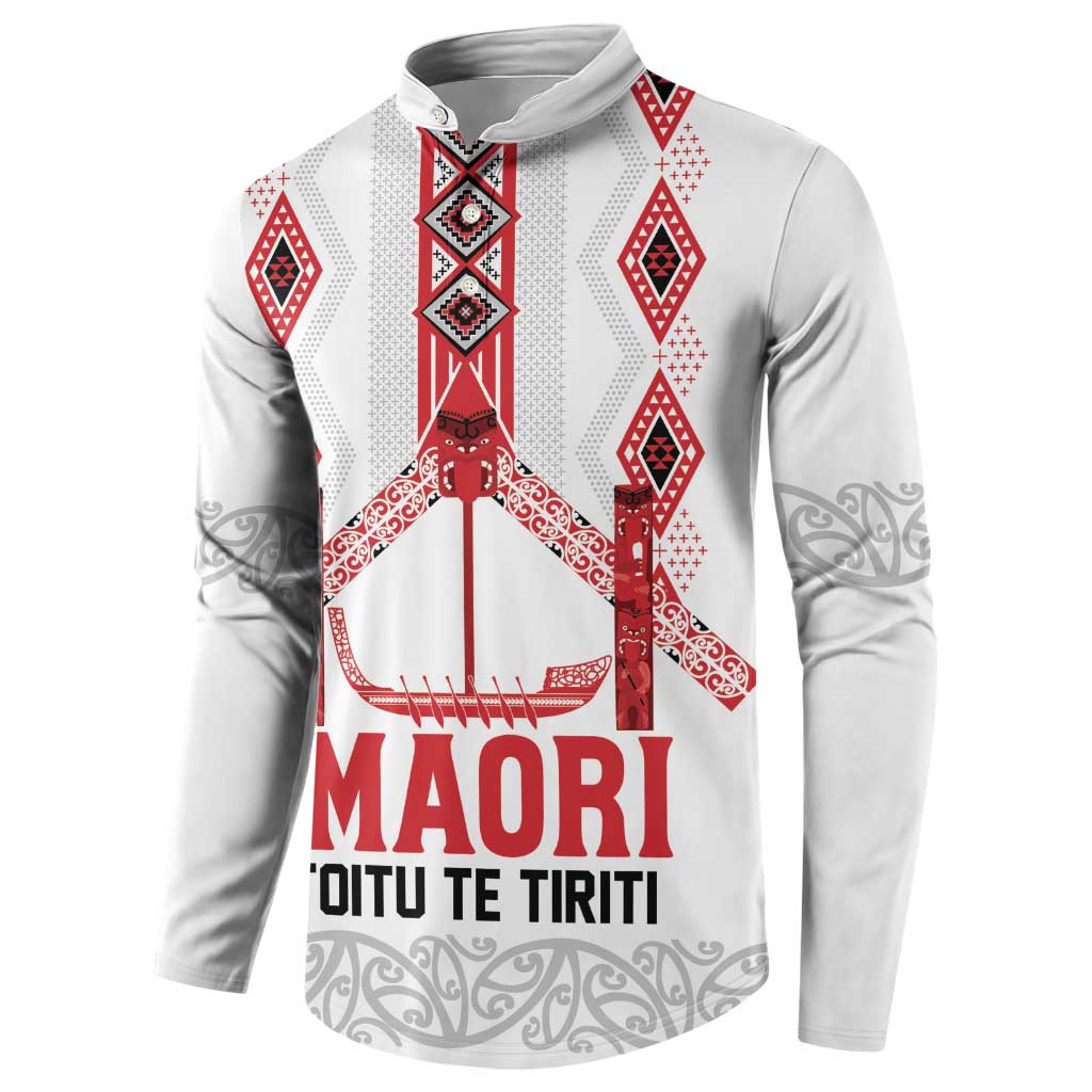 Toitu Te Tiriti Waitangi Button Sweatshirt White Wharenui House - Aussie Hoodie