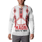Toitu Te Tiriti Waitangi Button Sweatshirt White Wharenui House - Aussie Hoodie