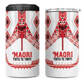 Toitu Te Tiriti Waitangi 4 in 1 Can Cooler Tumbler White Wharenui House - Aussie Hoodie